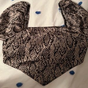 Forever 21 Animal Print Crop Top Blouse